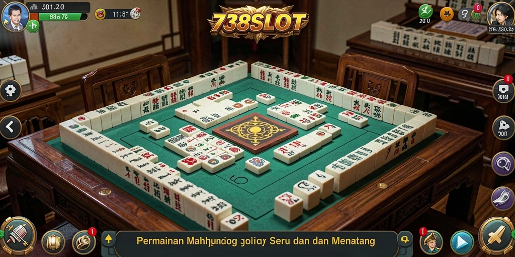 Tangkapan layar permainan Mahjong 738SLOT yang seru dan menarik.