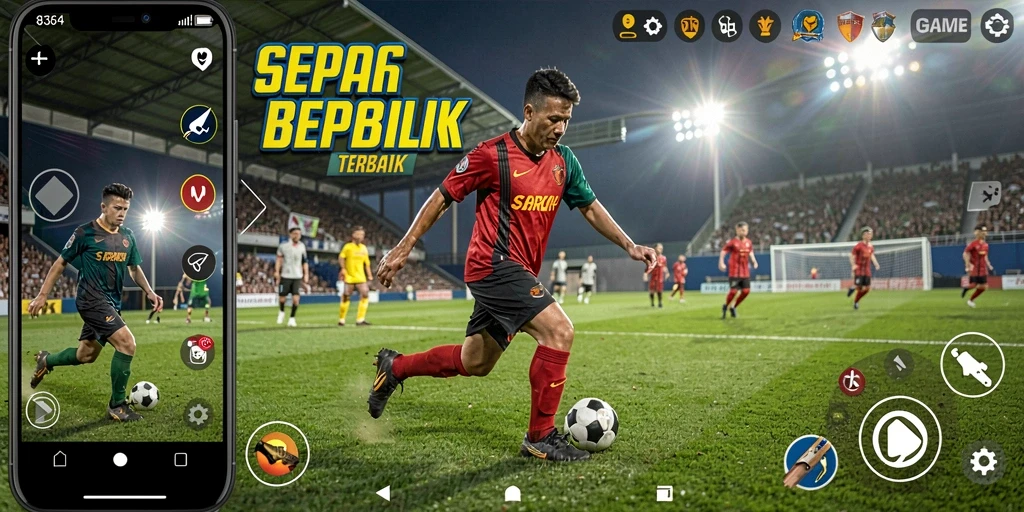 Tampilan gameplay 8364 yang mendebarkan di lapangan sepak bola.