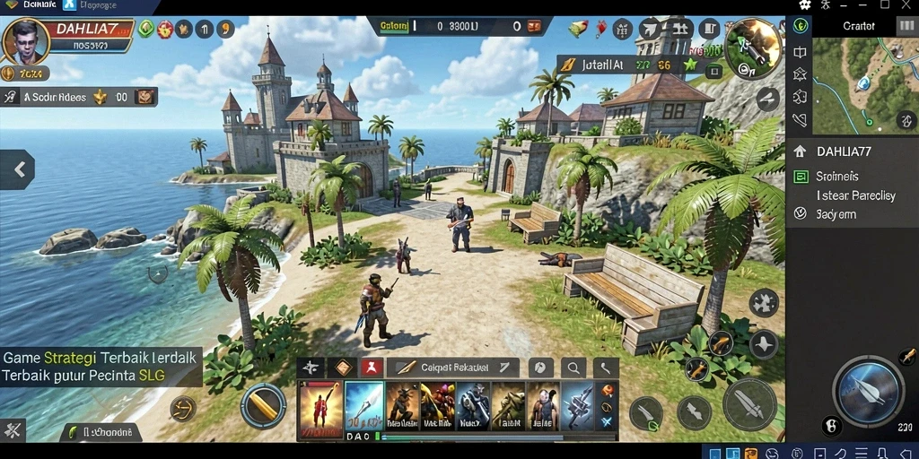 Screenshot utama DAHLIA77 menampilkan aksi pertempuran yang seru dan strategi pemain.