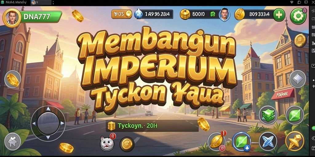 Screenshot utama menunjukkan gameplay menarik dari DNA777 di dunia Tycoon.