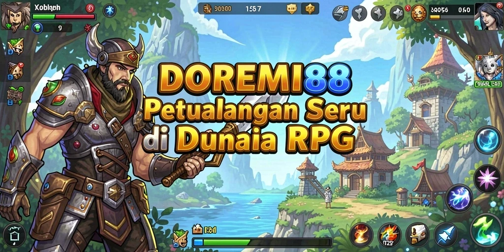 Screenshot DOREMI88 menunjukkan momen seru dalam pertempuran RPG.