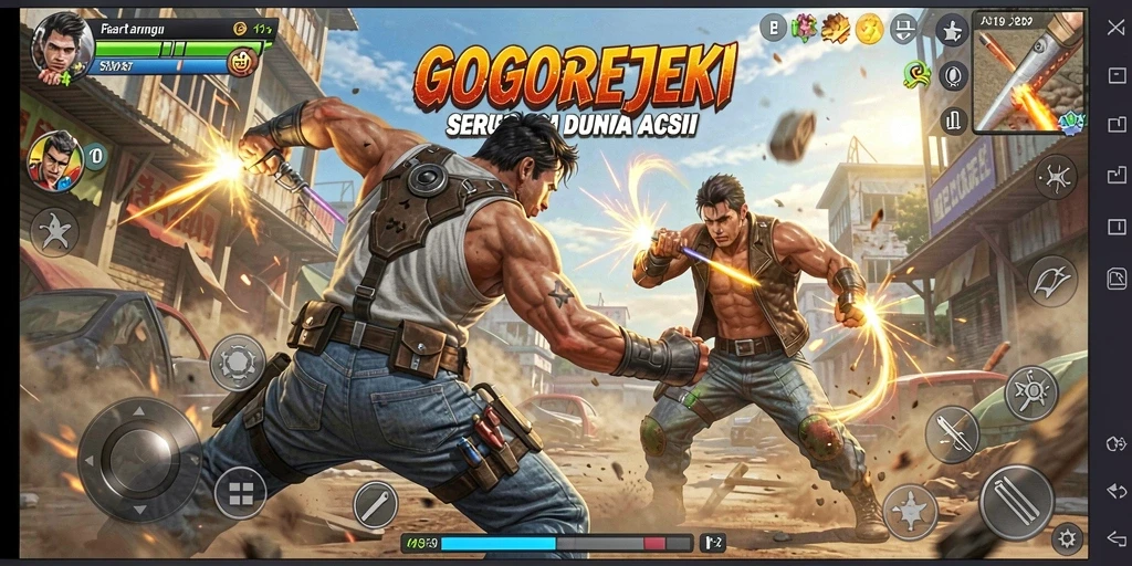 Tampilan aksi seru dalam GOGOREJEKI yang mendebarkan.