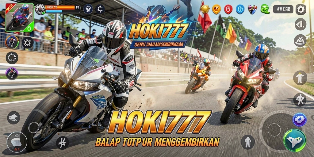 Screenshot HOKI777 menampilkan keseruan balapan motor yang mendebarkan.