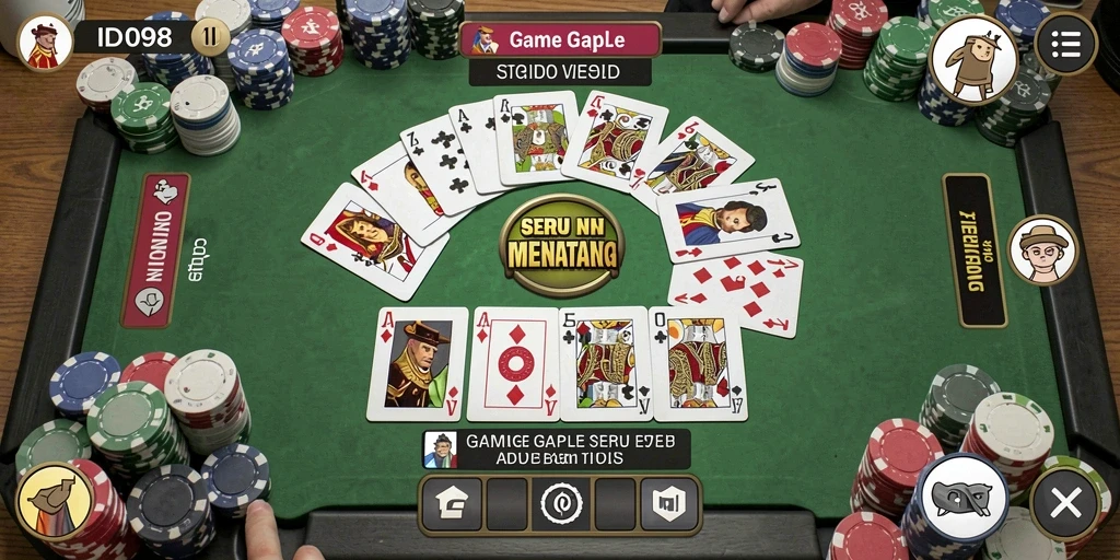 Tampilan menarik gameplay Gaple di ID098.