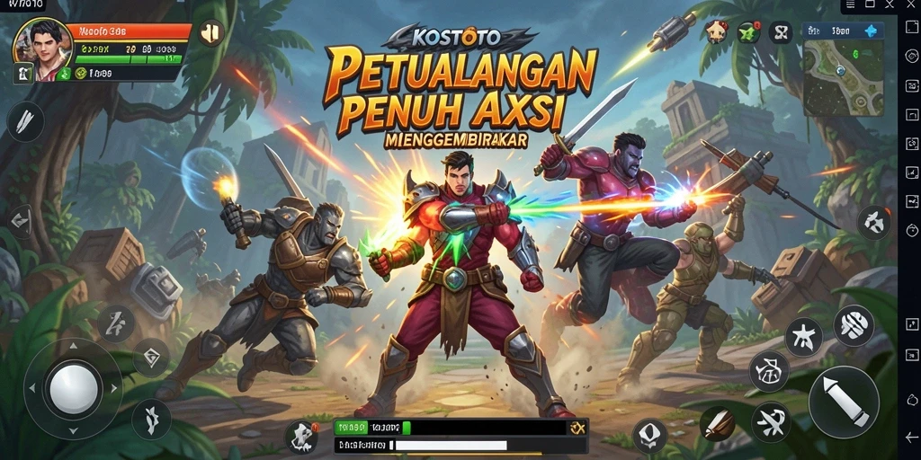 Gameplay seru KOSTOTO dengan pertarungan yang mendebarkan.