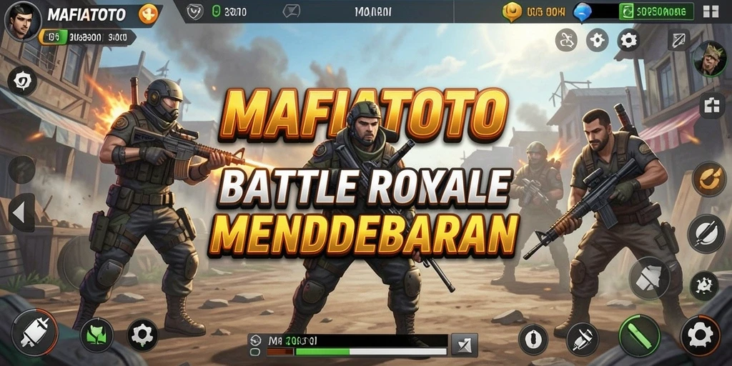 Screenshot utama MAFIATOTO menampilkan aksi intens Battle Royale yang seru.