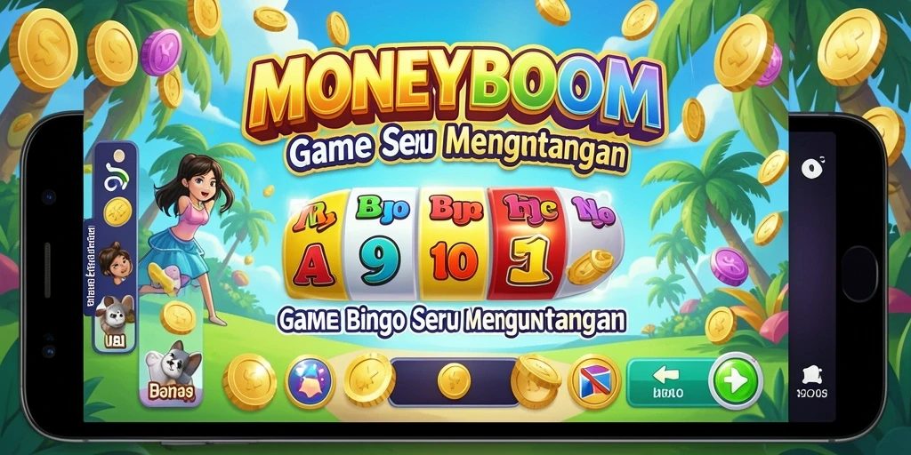 Tampilan gameplay MONEYBOOM yang seru dalam permainan Bingo.