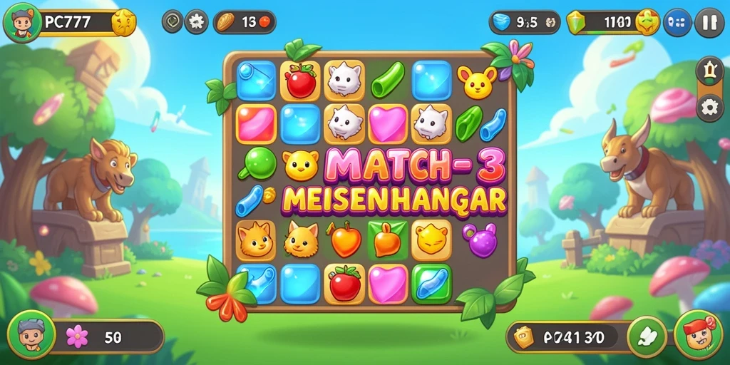 Tampilan gameplay PC777 yang memikat dalam genre Match-3.