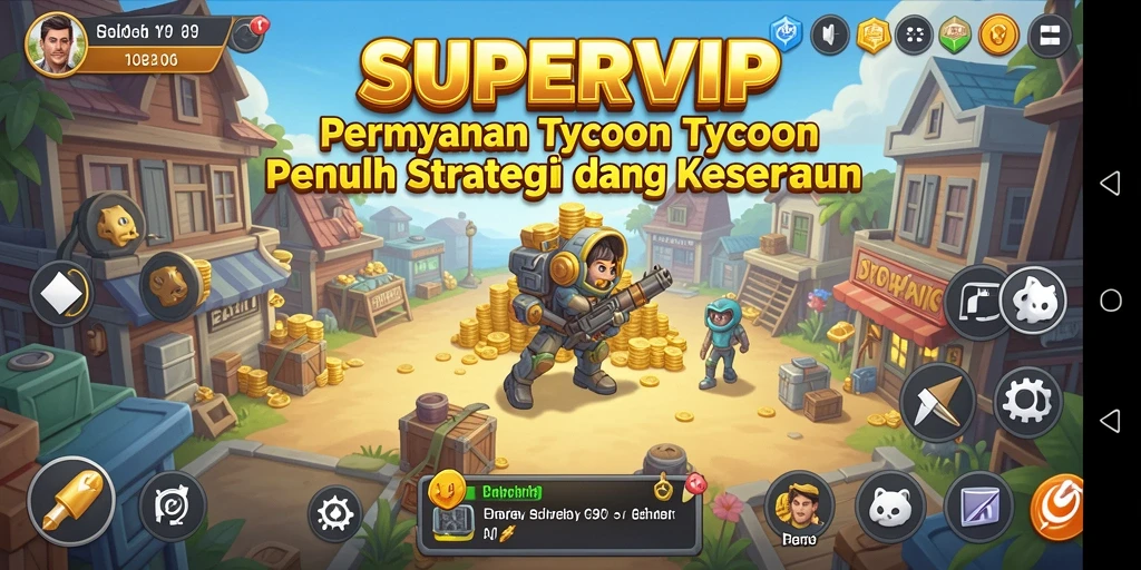 Tampilan gameplay <strong>SUPERVIP</strong> yang menarik dan penuh strategi bisnis.