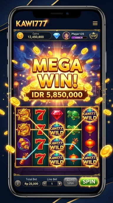 Tampilan utama aplikasi kawi777 yang menarik dan informatif.